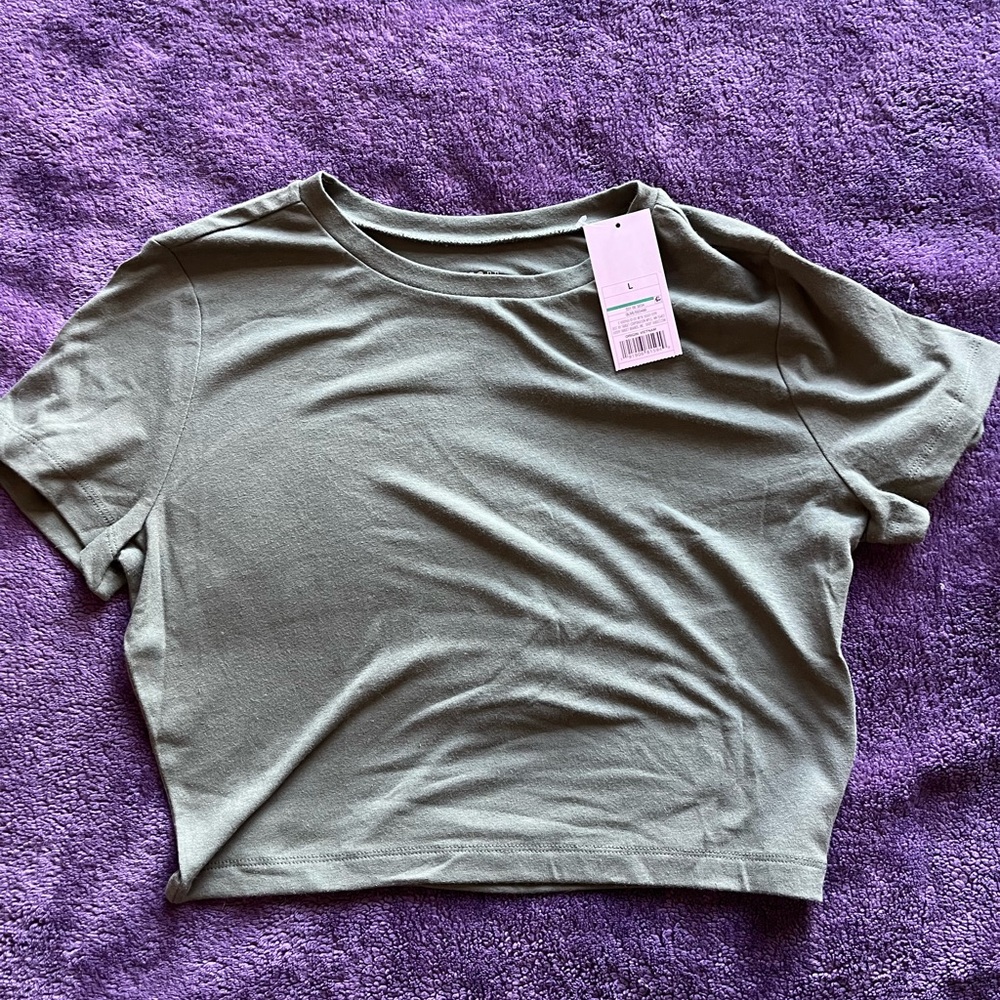 NWT Grayish/Green Crop Top